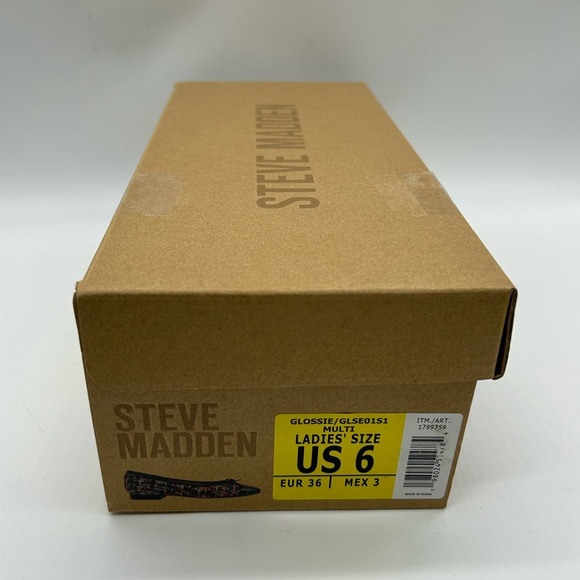 Steve Madden Glossier Multi Tweed Ballet Flats with Black Cap Toe Women’s 6 NWT - Picture 9 of 9